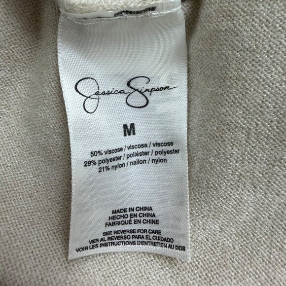Jessica Simpson Womens Beige Knit Longline Cardigan With Buttons & Pockets Sz M - Picture 11 of 14